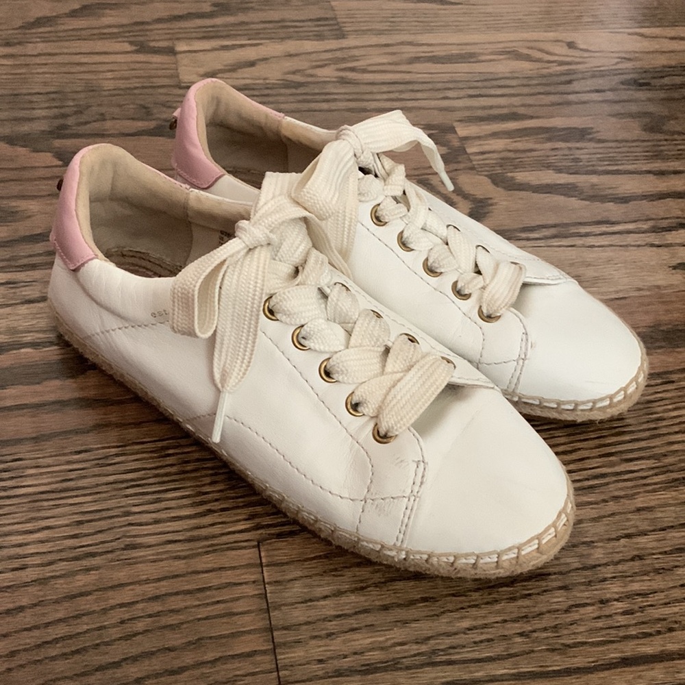 Coach C101 White Pink Espadrille Leather Sneaker - Picture 3 of 13
